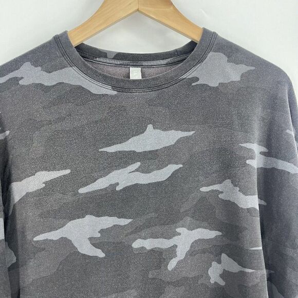 Athleta Sweatshirt Size Small Womens Black Gray Studio To Street Camo Shirt Top - Picture 2 of 8